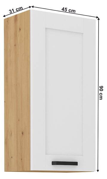 Horní skříňka Lesana 2 (bílá + dub artisan) 45 G-90 1F