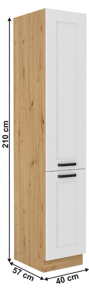 Vysoká skříňka Lesana 2 (bílá + dub artisan) 40 DK-210 2F