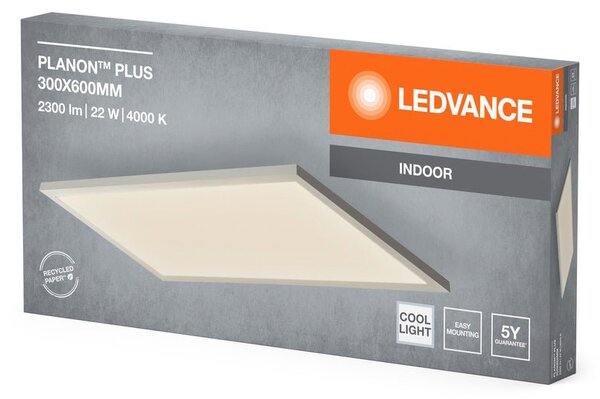 Tenký přisazený panel PLANON PLUS 300x600 22W, studená bílá