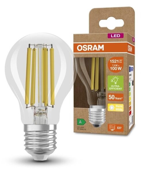 Ultra účinná LED žárovka E27 7,2 W ENERGY, teplá bílá