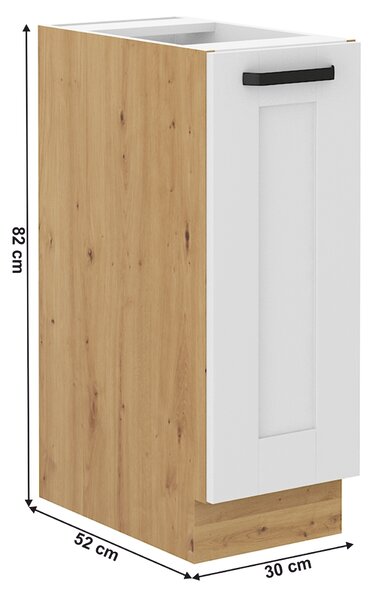 Spodní skříňka s výsuvným košem Lesana 2 (bílá + dub artisan) D30 CARGO
