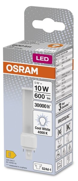 LED žárovka G24d-1 5W DELUXE, studená bílá