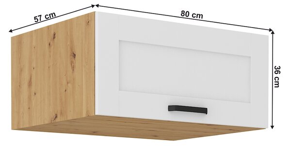 Horní skříňka Lesana 2 (bílá + dub artisan) 80 NAGU-36 1F