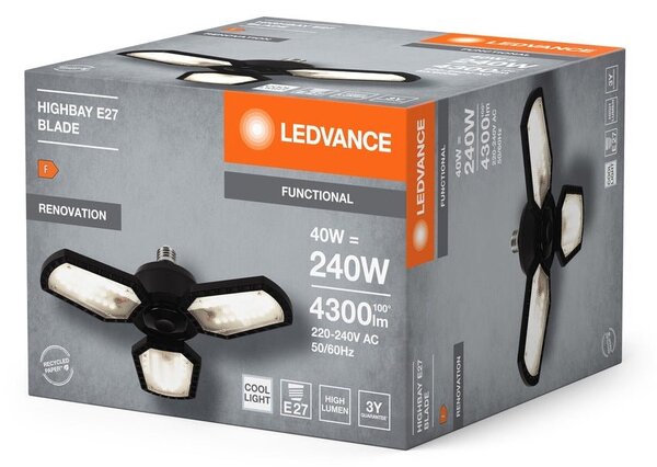 Stropní svítidlo na renovaci E27 40W HIGHBAY, studená bílá