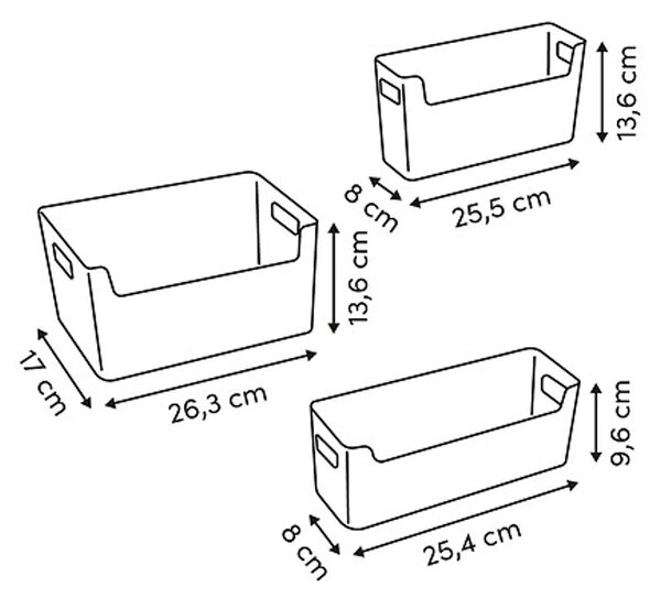 5Five® Sada 3 praktických úložných organízérů / košíků - LUMA, béžová