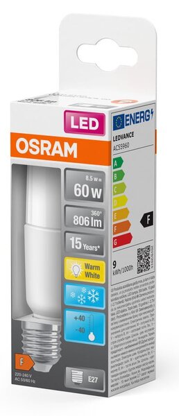 Úsporná LED žárovka E27 6W STAR STICK, teplá bílá