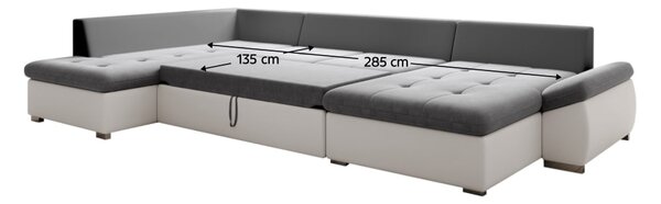 Rozkládací sedací souprava Matras (soro 93 + bílá ekokůže) (L)