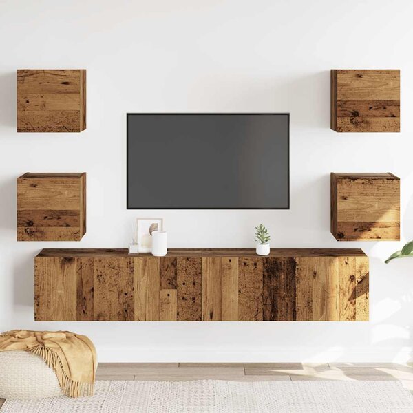 Nástěnné TV skříňky 6 ks Old Wood kompozitní 3328967