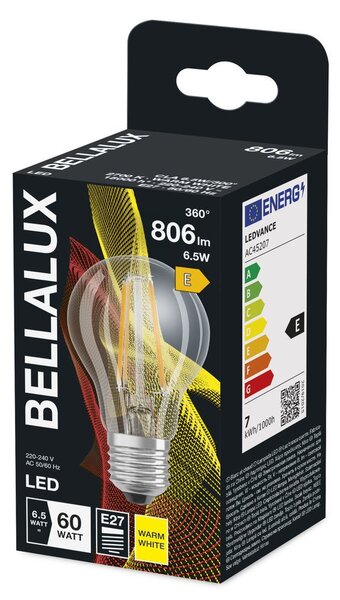 Průhledná LED žárovka E27 7W STAR CLASSIC A, teplá bílá