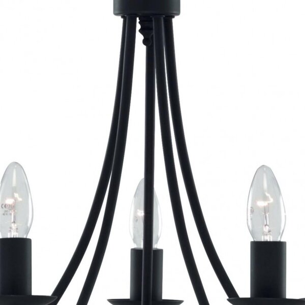 Searchlight 6345-5BK Závěsný pětiramenný lustr MAYPOLE černý