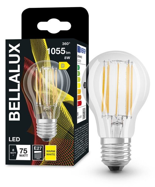 Průhledná LED žárovka E27 7.5W STAR CLASSIC A, teplá bílá