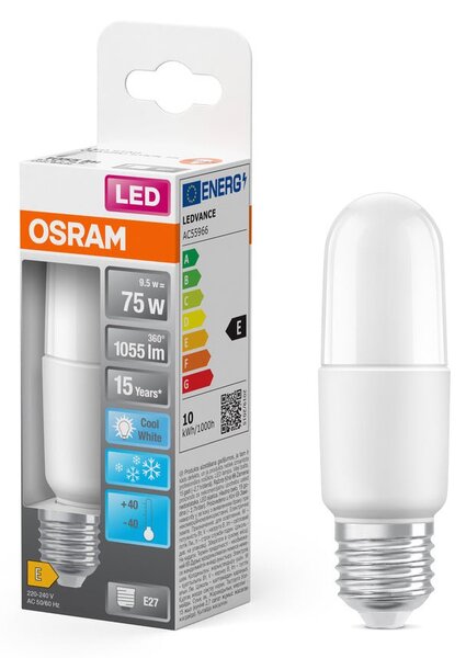 Úsporná LED žárovka E27 9.5W STAR STICK, studená bílá