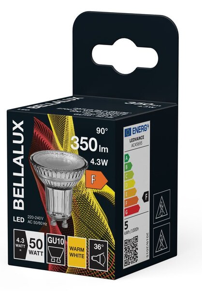 LED bodovka GU10 3.4W PAR16 PIN, teplá bílá