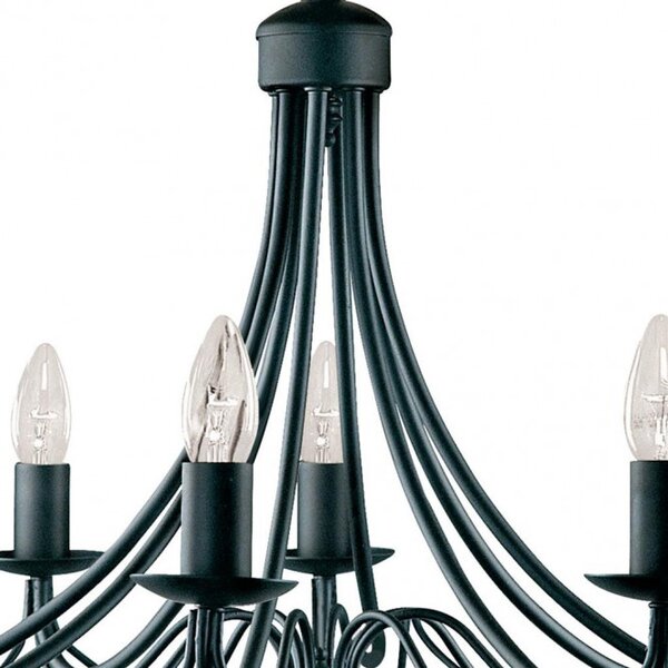 Searchlight 6348-8BK Závěsný osmiramenný lustr MAYPOLE černý