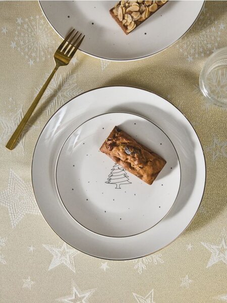 Sinsay - Vánoční talíř s motivem stromečku - bílá