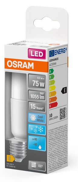 Úsporná LED žárovka E27 9.5W STAR STICK, studená bílá
