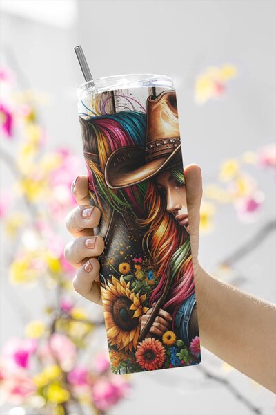 Horse Girl Amelia | nerezový termohrnek 600ml s kovovým brčkem