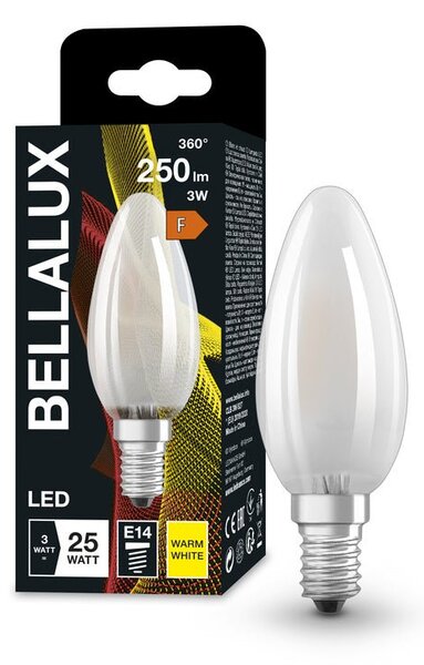 Matná LED žárovka svíčková E14 2.5W CLASSIC B, teplá bílá