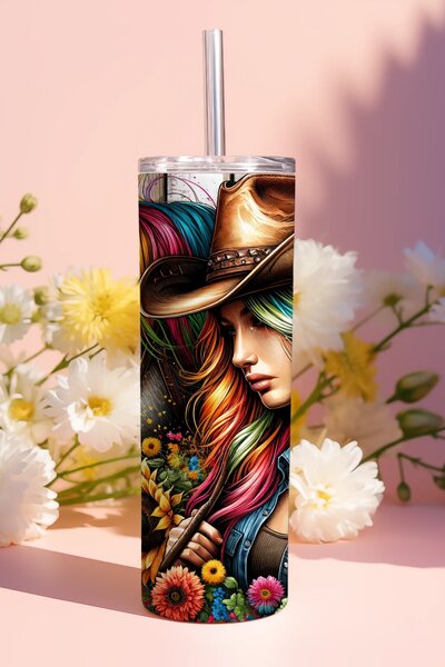 Horse Girl Amelia | nerezový termohrnek 600ml s kovovým brčkem