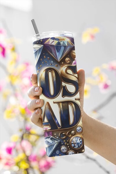 Diamond Boss Lady | nerezový termohrnek 600ml s kovovým brčkem