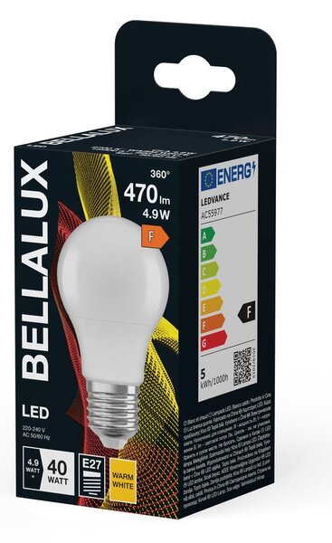 Matná LED žárovka E27 4.9W CLASSIC A, teplá bílá