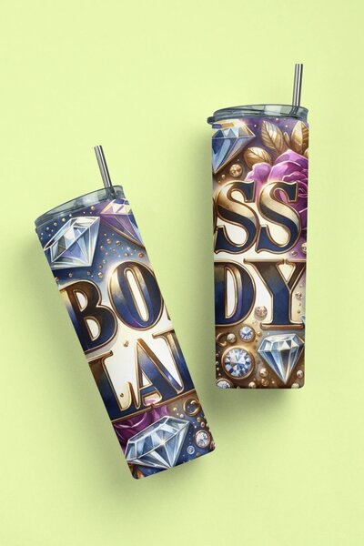 Diamond Boss Lady | nerezový termohrnek 600ml s kovovým brčkem