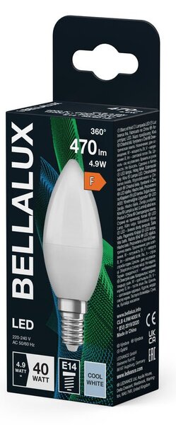 Matná LED žárovka svíčková E14 4.9W CLASSIC B, studená bílá