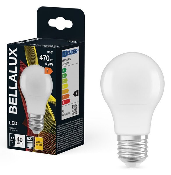 Matná LED žárovka E27 4.9W CLASSIC A, teplá bílá