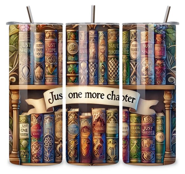Book Lover Library | nerezový termohrnek 600ml s kovovým brčkem