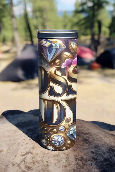Diamond Boss Lady | nerezový termohrnek 600ml s kovovým brčkem