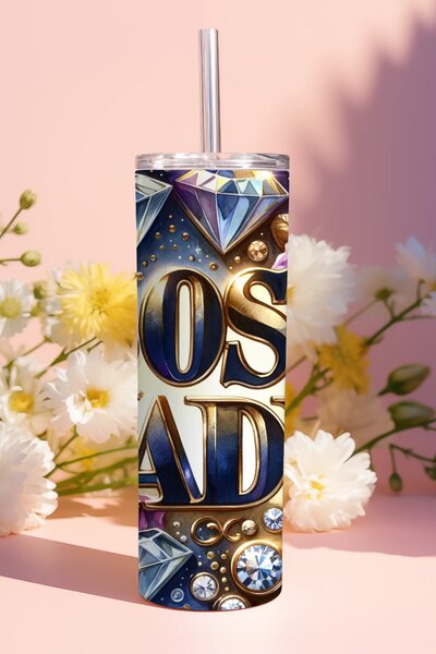 Diamond Boss Lady | nerezový termohrnek 600ml s kovovým brčkem