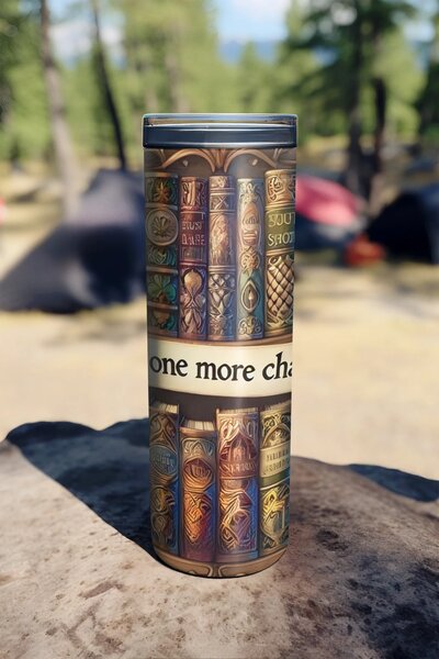 Book Lover Library | nerezový termohrnek 600ml s kovovým brčkem