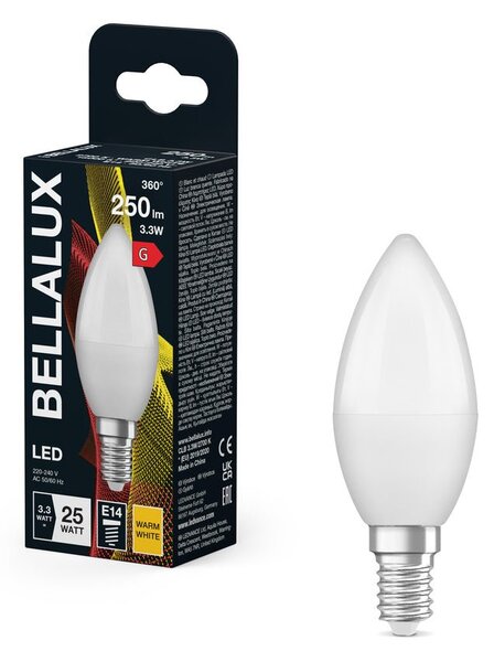 Matná LED žárovka svíčková E14 3.3W CLASSIC B, teplá bílá