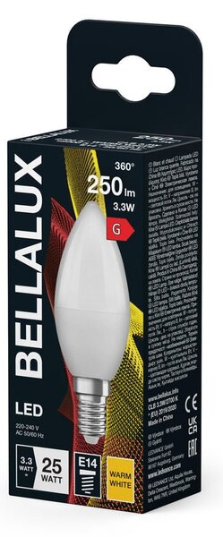 Matná LED žárovka svíčková E14 3.3W CLASSIC B, teplá bílá