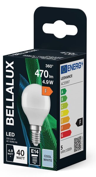 Matná LED žárovka E14 4.9W CLASSIC P, studená bílá