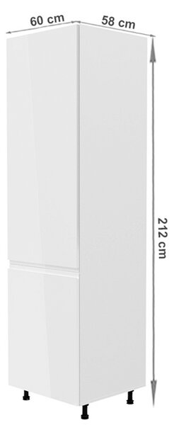 HezkýNábytek.cz Potravinová kuchyňská skříňka D60R Aurellia (bílá + lesk bílý) (L). 1015767