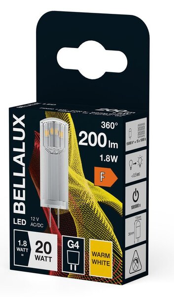 Speciální LED žárovka G4 1.8W PIN, teplá bílá