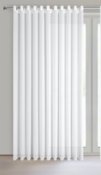 ZÁCLONA NA KROUŽCÍCH DEBRA 300X140 CM BÍLÁ