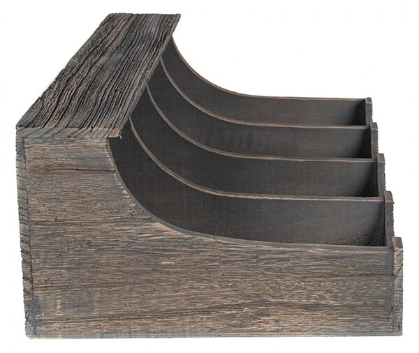 Šedý antik dřevěný příborník Gina - 41*28*17 cm - Clayre & Eef