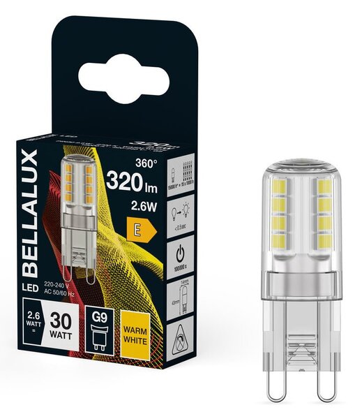Čirá LED žárovka G9 2.6W PIN, teplá bílá