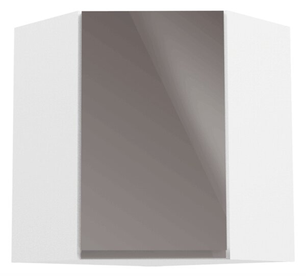 Horní rohová kuchyňská skříňka G60N Aurellia (bílá + lesk šedý). 1015806