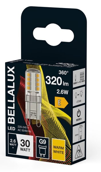 Čirá LED žárovka G9 2.6W PIN, teplá bílá