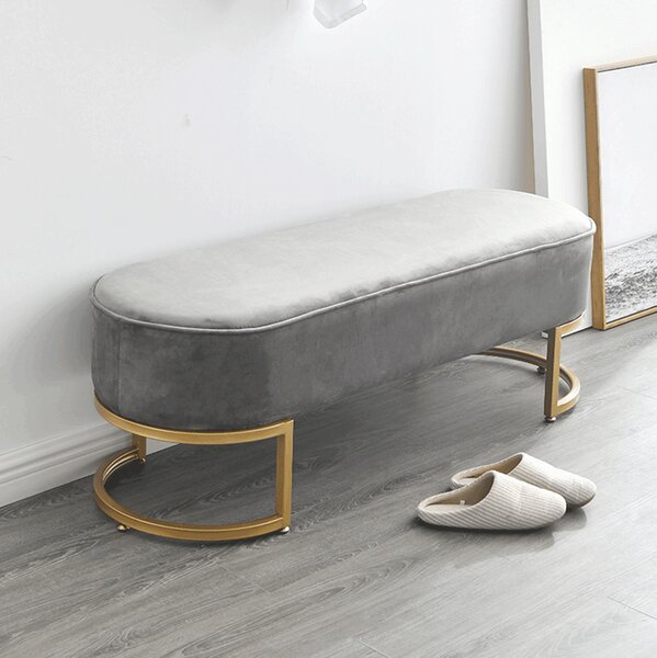 Designová lavice Morila (šedá + zlatá)