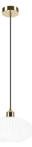Lustr na lanku HARMA 1xE27/15W/230V pr. 25 cm bílá/zlatá