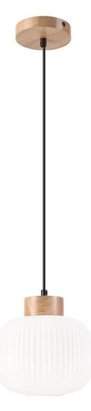 Lustr na lanku HARMONY 1xE27/15W/230V pr. 20 cm bílá/dub
