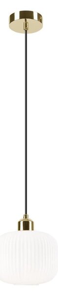 Lustr na lanku HARMA 1xE27/15W/230V pr. 20 cm bílá/zlatá