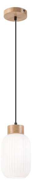 Lustr na lanku HARMONY 1xE27/15W/230V pr. 14 cm bílá/dub