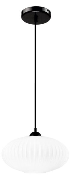 Lustr na lanku HARMA 1xE27/15W/230V pr. 30 cm bílá/černá