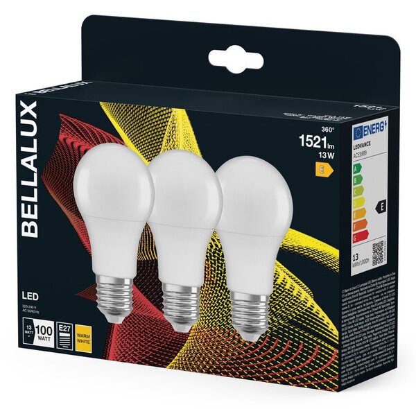 3x matná LED žárovka E27 13W CLASSIC A, teplá bílá