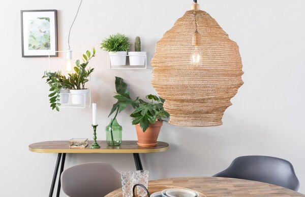 White Label Mosazné závěsné světlo WLL LENA L